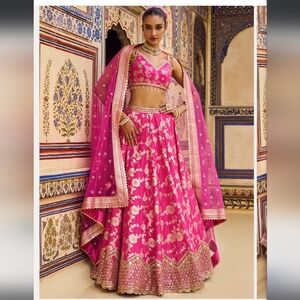3 Piece - Embroidered Lehenga